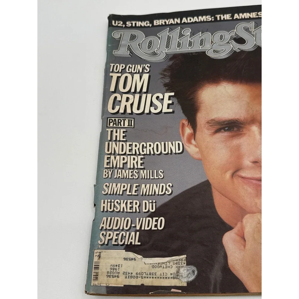 Vintage Rolling Stone Magazine July 1986 Tom Cruise Top Gun Issue 477 U2 Sting